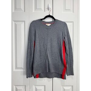 Boden Logan Side Stripe Wool Blend Sweater Women Small Gray Knit Pullover Cozy